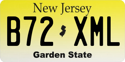 NJ license plate B72XML