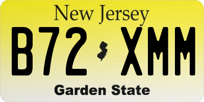 NJ license plate B72XMM