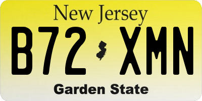 NJ license plate B72XMN