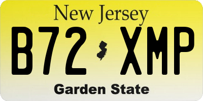 NJ license plate B72XMP
