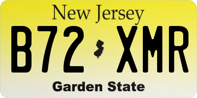 NJ license plate B72XMR