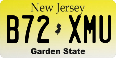 NJ license plate B72XMU