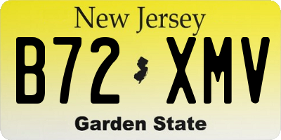 NJ license plate B72XMV