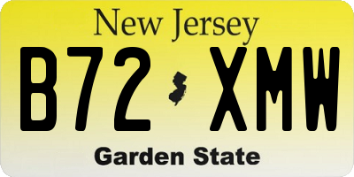 NJ license plate B72XMW