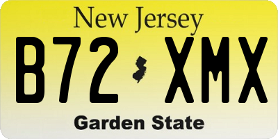 NJ license plate B72XMX