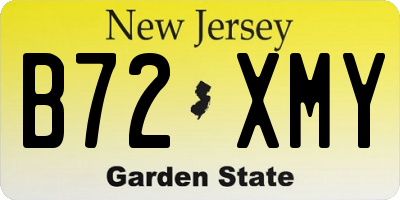 NJ license plate B72XMY