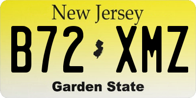 NJ license plate B72XMZ