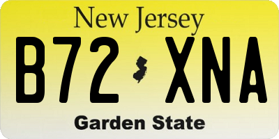 NJ license plate B72XNA