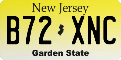 NJ license plate B72XNC