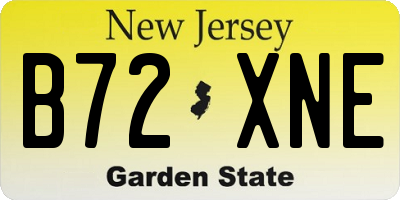 NJ license plate B72XNE