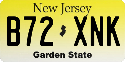 NJ license plate B72XNK