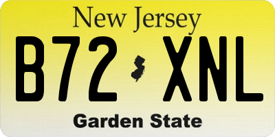 NJ license plate B72XNL
