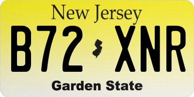 NJ license plate B72XNR