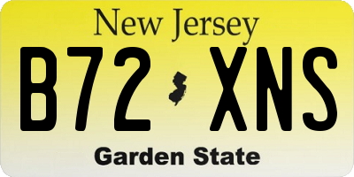 NJ license plate B72XNS