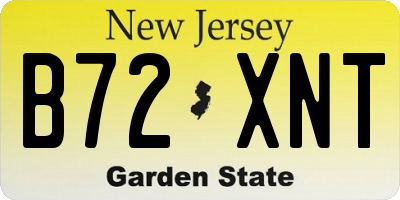 NJ license plate B72XNT