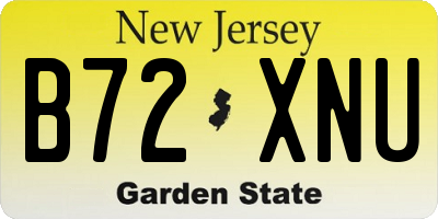 NJ license plate B72XNU