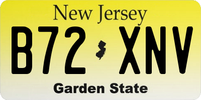 NJ license plate B72XNV