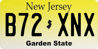 NJ license plate B72XNX