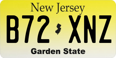 NJ license plate B72XNZ