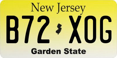NJ license plate B72XOG