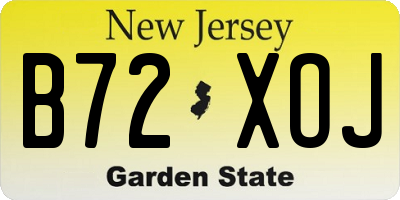 NJ license plate B72XOJ
