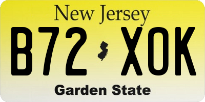 NJ license plate B72XOK