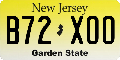 NJ license plate B72XOO