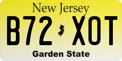 NJ license plate B72XOT