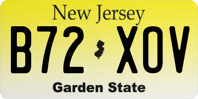 NJ license plate B72XOV