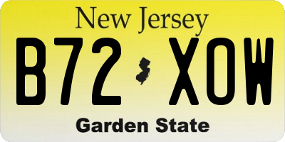 NJ license plate B72XOW
