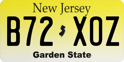 NJ license plate B72XOZ