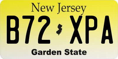 NJ license plate B72XPA