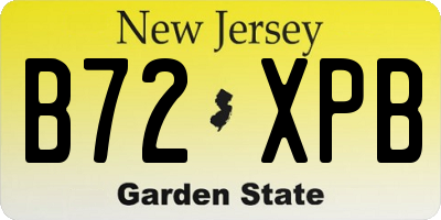 NJ license plate B72XPB