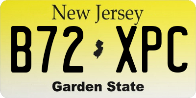 NJ license plate B72XPC