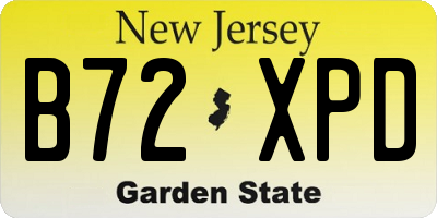 NJ license plate B72XPD
