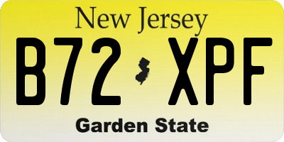 NJ license plate B72XPF