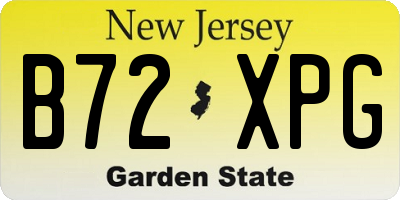 NJ license plate B72XPG