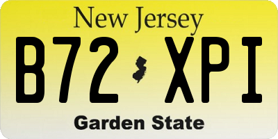 NJ license plate B72XPI