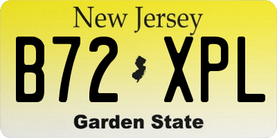 NJ license plate B72XPL