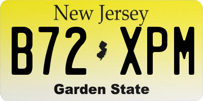 NJ license plate B72XPM