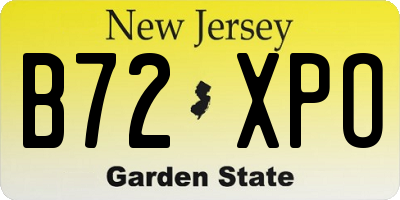NJ license plate B72XPO