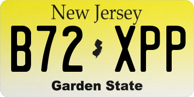 NJ license plate B72XPP