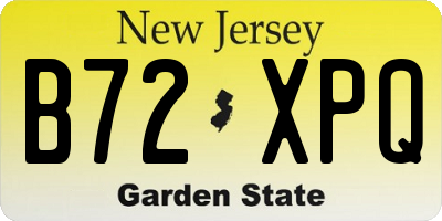 NJ license plate B72XPQ