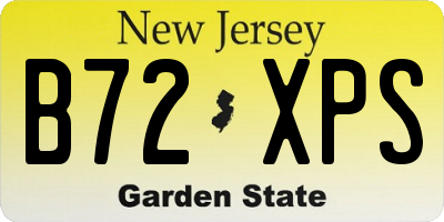 NJ license plate B72XPS