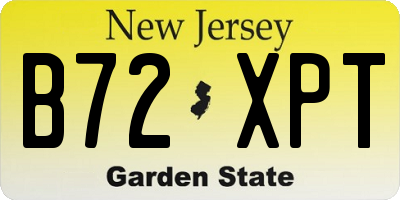 NJ license plate B72XPT