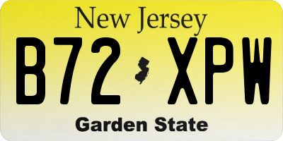 NJ license plate B72XPW