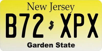 NJ license plate B72XPX