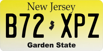 NJ license plate B72XPZ