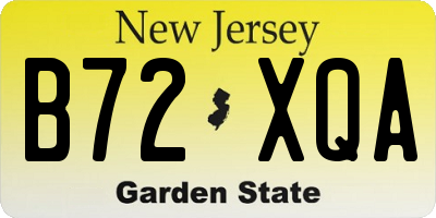 NJ license plate B72XQA