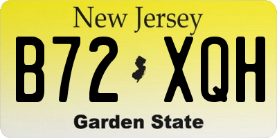 NJ license plate B72XQH
